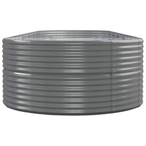 Jardinière surélevée en acier gris thermolaqué 200,8 x 55,1 x 26,8 po - Product Image 4