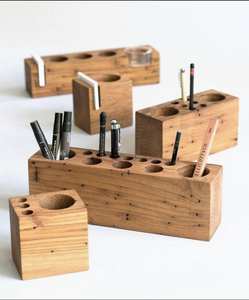 Estuche de Madera para Lápices, Caja de Almacenamiento de Papelería de Escritorio - Product Image 1