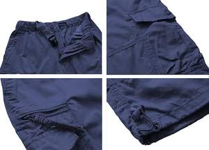 Shorts cargo 3/4 pour homme, coupe ample, élastique, style capri, décontracté, sous le genou, avec 7 poches - Product Image 6