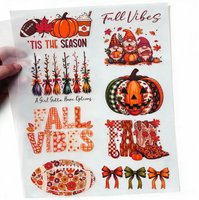 Autocollant en vinyle thermocollant personnalisé pour Halloween, décalcomanie pour T-shirt, lavable et durable, vente en gros