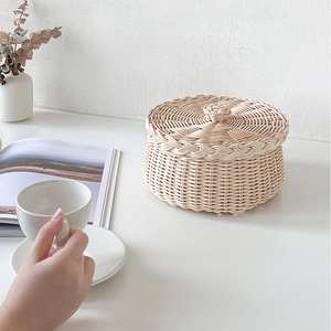 Panier de rangement en rotin tressé à la main, boîte à bijoux personnalisée, organisateur de bijoux, vente en gros, meilleur prix - Product Image 5