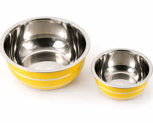 Stainless Steel Mixing Bowl <b>Set</b> Yellow Color Modern Wedding Dishwasher Safe Deep Kitchen Bowl for Cooking <b>Baking</b> Serving Salad - Product Image 3