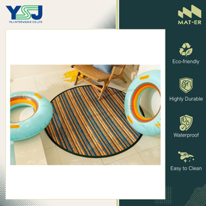 Fournisseur leader de tapis d'extérieur de qualité supérieure, résistants à la corrosion, en polypropylène 100%, tapis rond en plastique en vente - Product Image 2