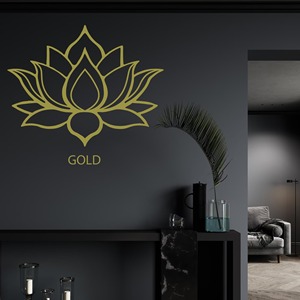Décoration murale en métal noir au design lotus pour espace spirituel, salle de méditation et espace de yoga, sculpture murale minimaliste faite à la main - Product Image 5