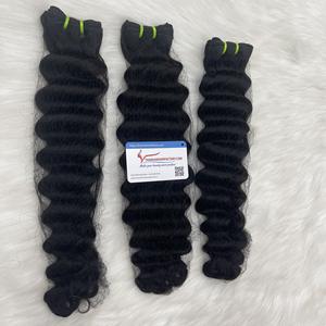 Extensiones de cabello de trama Deepwave negro Natural a precio de fábrica 100% cabello humano súper alta calidad sin desprendimiento sin enredos Listo para enviar - Product Image 2