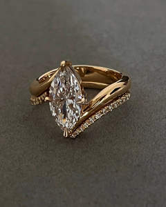 IGI/GIA Lab Grown Cut Diamond Vintage 14K Boda amarilla/Compromiso Anillo unisex en oro blanco fino Anillo de aniversario digno de fiesta - Product Image 2