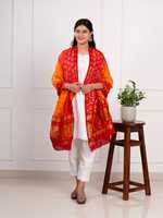 Dupatta en soie d'art de qualité supérieure pour femmes, dupatta ethnique traditionnelle de créateur, tissu doux, dupatta pour occasions spéciales