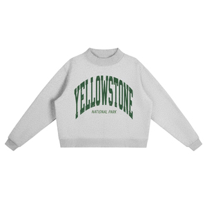 <b>Top</b> Quality Customize Vintage National Park Sweatshirt Women Retro Varsity Letter Print <b>Mock</b> <b>Neck</b> Pullover Winter Autumn Wear - Product Image 2