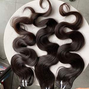 Paquetes de cabello ondulado del cuerpo humano virgen 100%, grado Remy, trama única, cobertura de oreja a oreja directa desde Vietnam - Product Image 3