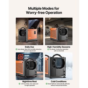 Deumidificatore Commerciale Portatile da 70 Pinte con Sbrinamento Automatico e Pompa, per Uso Industriale, Cantine, Magazzini e Ambienti Domestici - Product Image 4