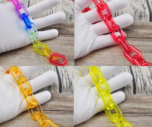 Cadena de Eslabones de Resina Colorida y Moderna, Piezas Decorativas Artísticas Transparentes para el Hogar, Adornos Lindos de Forma Irregular para Manualidades DIY - Product Image 5