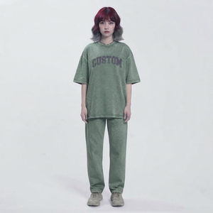 T-shirt oversize délavé à l'acide pour femme, coupe décontractée, coton premium, vêtements décontractés, fournisseur en gros - Product Image 1