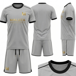 Tenue de football personnalisée imprimée par transfert thermique, ensemble respirant en polyester, avec logo d'équipe, numéro et nom personnalisables, vêtements de sport - Product Image 6