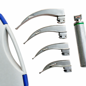 Laryngoscope ORL de qualité supérieure avec 4 lames Macintosh en fibre optique, en acier inoxydable réutilisable, pour anesthésie ORL, certifié CE - Product Image 1