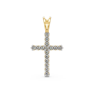 Lab Grown Diamond Cross Pendant <b>Necklace</b> 14KT Yellow Gold Rhodium Plated Brilliant Cut IGI Certified Trendy Religious Jewelry - Product Image 5