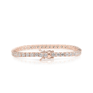 Bracelet tennis en diamant de laboratoire 6,9 carats, or rose, certifié IGI, coupe classique, bijoux fins élégants, cadeau de luxe pour mariage ou fête - Product Image 6