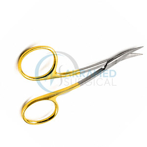 TC LaGrange Curved Scissors 11cm Gold Handle Micro Surgical Tissue Gum Dental Surgical <b>Shears</b> <b>Tool</b> - Product Image 3