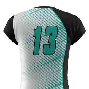 Camiseta de Voleibol Negra para Hombre, Número 13, Impresión Digital, Ajustada, Manga Corta, Absorbe la Humedad, 100% Algodón, Nombre del Equipo Personalizado, Verano - Product Image 4