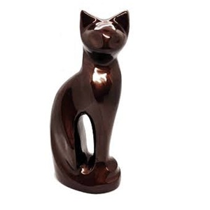 Rust Patina Calico Sitting <b>Cat</b> Brass Cremation <b>Urn</b> For Human Pet Ashes Luxury Eco-Friendly Durable Honoring Funeral Supplies - Product Image 1