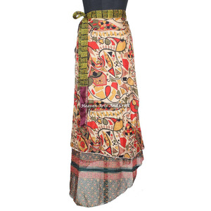 New Buy Silk Two Layer Reversible <b>Wrap</b> Around <b>Skirt</b> Rajasthani Fancy Reversible Silk Long <b>Wrap</b> Indian Reversible Sari <b>Wrap</b> <b>Skirt</b> - Product Image 4