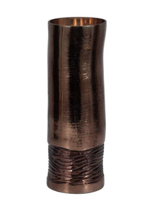 Decorative <b>Copper</b> Finish Round Aluminum Flower <b>Vase</b> Textured Handcrafted Dishwasher Safe Vessel for Kitchen Table Centerpiece - Product Image 6