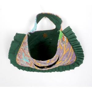 Indian 100% Cotton Bohemian Style Designer Women Suzani Clutch Messenger Shoulder <b>Bag</b> Handmade Ruffles Pattern <b>Foldable</b> Party - Product Image 4