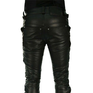 Pantalones de cuero hechos a medida para hombre con logotipo personalizado, diseño único, precio al por mayor, pantalones de cuero en venta - Product Image 4