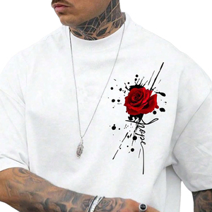 Camisetas Premium para Hombre, Talla Grande, Casuales, de Algodón, Manga Corta, Cuello Redondo, Suaves, Transpirables, Cómodas, de Corte Holgado, en Venta - Product Image 3