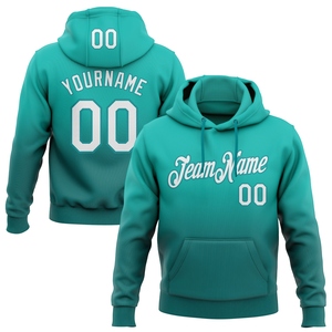 Sweat-shirt à capuche sportif tendance, nouveau design, personnalisé, dégradé aqua-blanc-vert, vente en gros directe pour l'industrie - Product Image 1