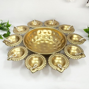 Premium Brass Urli Bowl for Wedding Centerpieces Housewarming Gifts and Traditional Indian <b>Decorative</b> <b>Accents</b> - Product Image 1