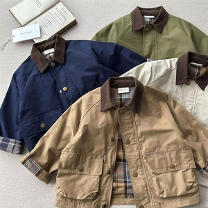 Veste d'automne pour enfants, manteau à carreaux pour garçons, coupe-vent décontracté pour bébés, vêtements pour enfants - Product Image 5