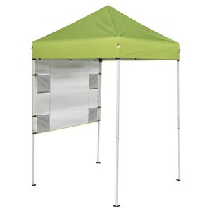 Gazebo Moderno 5x5FT in Acciaio e Alluminio per Esterni con Pareti Laterali Verdi e Copertura in Tessuto - Product Image 1