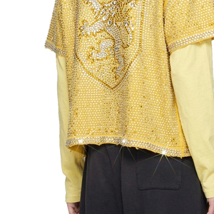 T-shirt pour homme à strass, double couche, style streetwear, décontracté d'été - Product Image 3