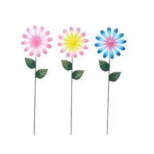Iron Multicolor Sunflower Garden <b>Stakes</b> Painted Finish Weatherproof Flower Picks Outdoor Yard <b>Ground</b> Installation - Product Image 1