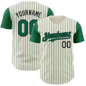 Maillot de baseball vierge en gros, logo imprimé numériquement, uniforme de baseball à rayures cousues et boutons pour homme - Product Image 4