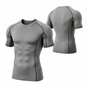 Vente en gros de rashguard MMA imprimé par sublimation, t-shirt de compression à manches courtes unisexe de haute qualité pour BJJ, respirant, pour le surf - Product Image 6