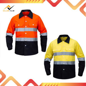 Camisa de Trabajo Reflectante de Alta Visibilidad, Manga Larga, Transpirable, de Algodón, Talla Grande, Uniforme de Seguridad, Logotipo Personalizado, Ropa de Trabajo de Alta Visibilidad - Product Image 3