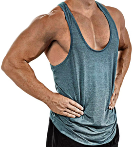 Camiseta sin mangas para hombre con bloques de color, cuello redondo, informal, transpirable, de punto, diseño sólido en amarillo y verde azulado, diseño personalizado. - Product Image 4