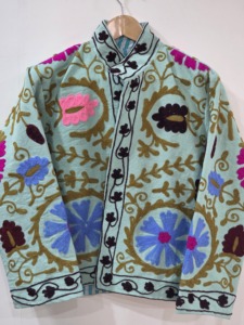 Abrigo Casual de Invierno para Mujer, Estilo Bohemio, Ecológico, Bordado Suzani, de Algodón, Talla Grande, Manga Larga, Cuello Redondo, Estampado Floral - Product Image 5