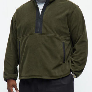 Sudadera Casual de Manga Larga con Cierre de Cremallera y Cuello Alto para Hombre, Color Verde Oliva, 100% Poliéster, Corte Holgado y Transpirable - Product Image 3