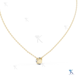 Collar Solitario con Diamante Cultivado en Laboratorio de 1.00 CT, Oro Sólido de 14K/18K, Joyería Delicada, Minimalista y de Lujo para Aniversario de Bodas - Product Image 4