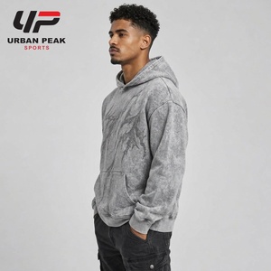 Sudadera con capucha Premium para hombre con lavado ácido, textura distintiva de lavado mármol y estilo contemporáneo para colecciones de ropa de moda. - Product Image 4