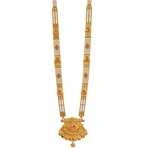 Authentic 22K <b>Solid</b> <b>Gold</b> Classic Engagement Mangalsutra Necklace Traditional Indian Wedding Party Jewelry Anniversary - Product Image 1