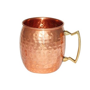 Pure Copper Moscow Mule <b>Mug</b> with Brass Handle | 100% Handcrafted Hammered Barrel Cocktail Cup | Polished Rose <b>Gold</b> Finish - Product Image 4