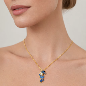 Collar con colgante de pantera, circonita cúbica, plata de ley 925, joyería hecha a mano, regalo para ella - Product Image 1