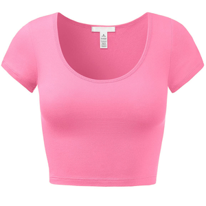 T-shirt court à manches courtes imprimé uni tendance pour femme 2026 – Design personnalisé – T-shirt court décontracté pour femme - Product Image 5