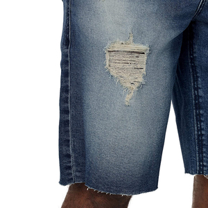 Lightweight Distressed Windproof Streetwear Denim Shorts for Men Custom Logo Design Acid Wash 100% Cotton Casual - Product Image 6
