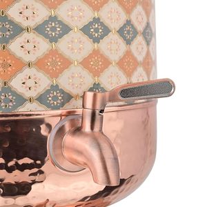 Distributeur d'eau en cuivre avec motif diamant et robinet pour usage domestique - Product Image 6