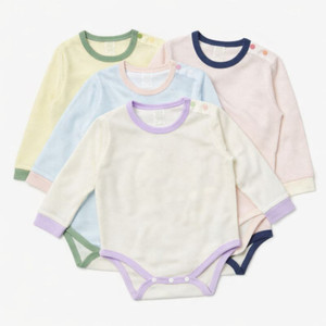 JALBEBE Body a Maniche Lunghe in Tessuto 100% Cotone per Neonati, Tutina con Bottoni sulle Spalle, Vendita all'Ingrosso - Product Image 1