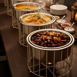 ถาดอุ่นอาหารสแตนเลสแบบมินิมอลพร้อมฝาสีทองและที่วางเทียนสำหรับการรับประทานอาหารสมัยใหม่และการใช้งานบุฟเฟ่ต์ - Product Image 6